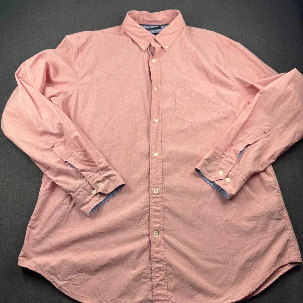 Banana Republic Custom 078 Wash Shirt Mens XL Camden Fit Pink Cotton Button Down